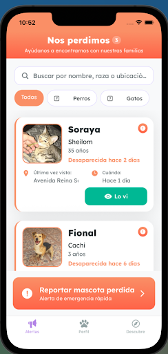Vista de una alerta destacada de Buddyly